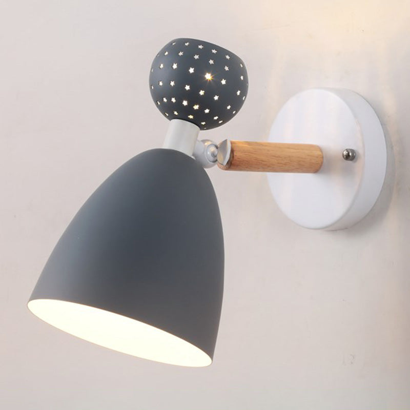 Nordic Metal Wall Lamp With Rotating Head - Ideal For Small Spaces Grey / Trumpet