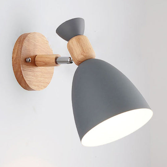 Nordic Metal Wall Lamp With Rotating Head - Ideal For Small Spaces Grey / Flared