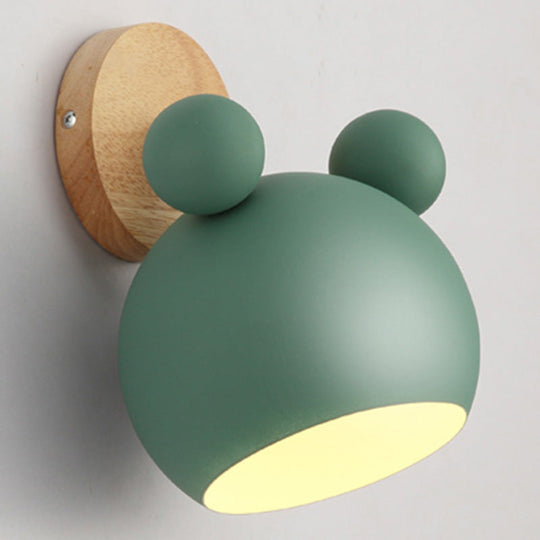 Macaron Style Rotatable Shade Wall Mounted Reading Light - 1-Light Metal Lamp For Bedroom Green /