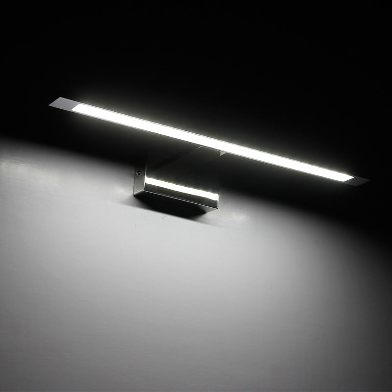Modern Stainless Steel Led Vanity Light Fixture - Nickel Bathroom Lighting