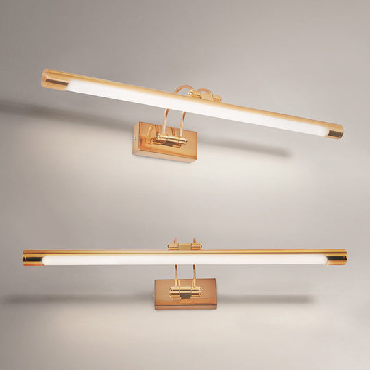 Adjustable Tubular Led Wall Sconce Vanity Light With Minimalistic Design And Plastic Shade