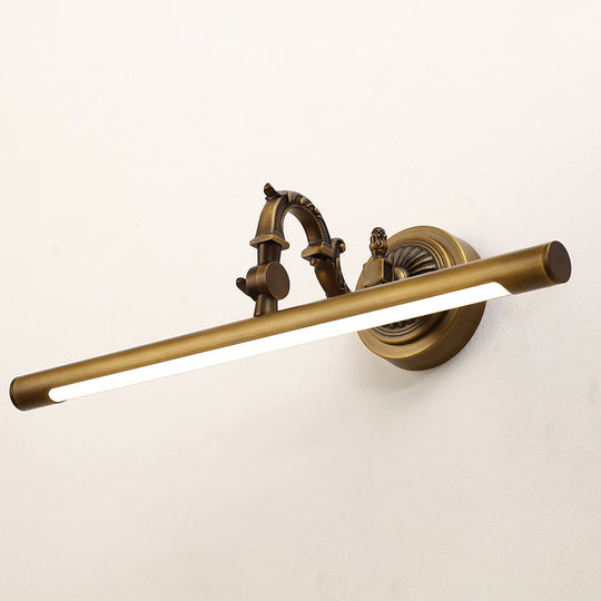 Traditional Bronze Finish Metal Bathroom Led Wall Sconce With Swing Arm