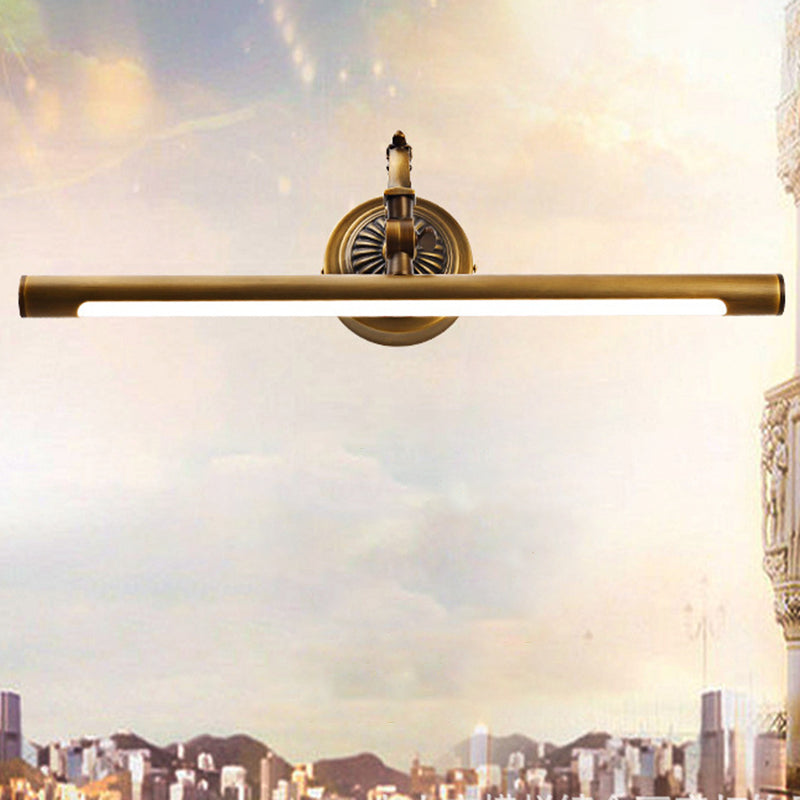 Traditional Bronze Finish Metal Bathroom Led Wall Sconce With Swing Arm