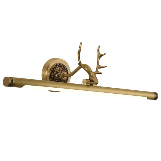 Rotatable Led Tube Vanity Light With Rustic Antler Design - Perfect For Bathroom