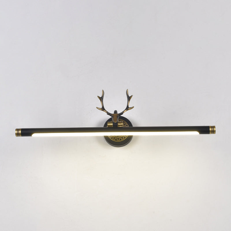 Rotatable Led Tube Vanity Light With Rustic Antler Design - Perfect For Bathroom
