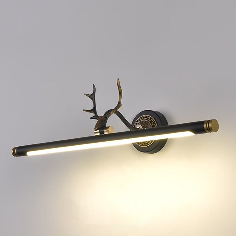 Rotatable Led Tube Vanity Light With Rustic Antler Design - Perfect For Bathroom