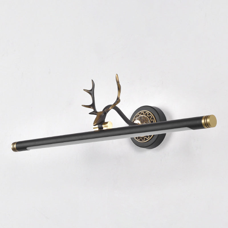 Rotatable Led Tube Vanity Light With Rustic Antler Design - Perfect For Bathroom