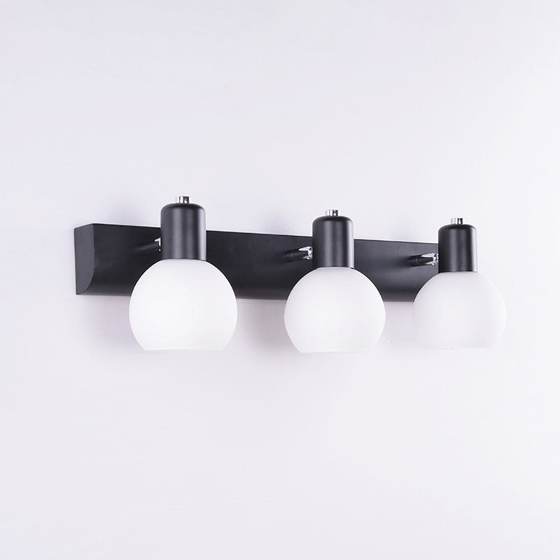 Sleek Dome Vanity Light Fixture: Opal Glass Wall Mounted Lighting