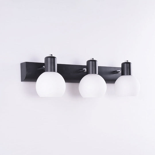 Sleek Dome Vanity Light Fixture: Opal Glass Wall Mounted Lighting