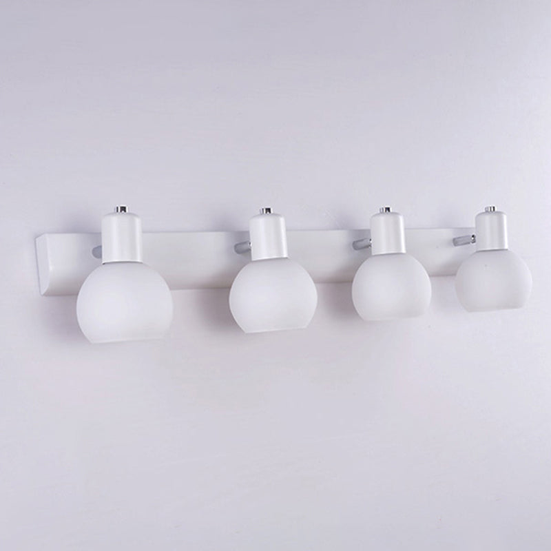 Sleek Dome Vanity Light Fixture: Opal Glass Wall Mounted Lighting 4 / White