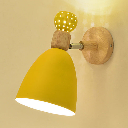 Macaron Bell Wall Mount Light Metal 2-Light Bedside Sconce With Star Cutouts - Creative Design