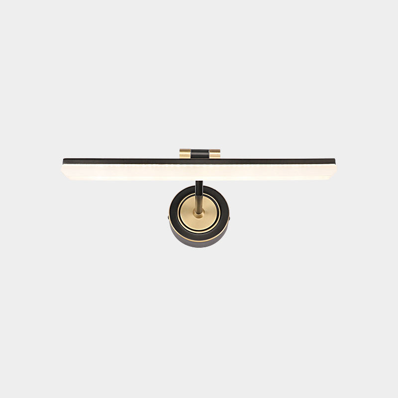 Minimalist Led Vanity Light For Bathroom Walls - Swing Arm Bath Bar With Acrylic Shade Black / 18