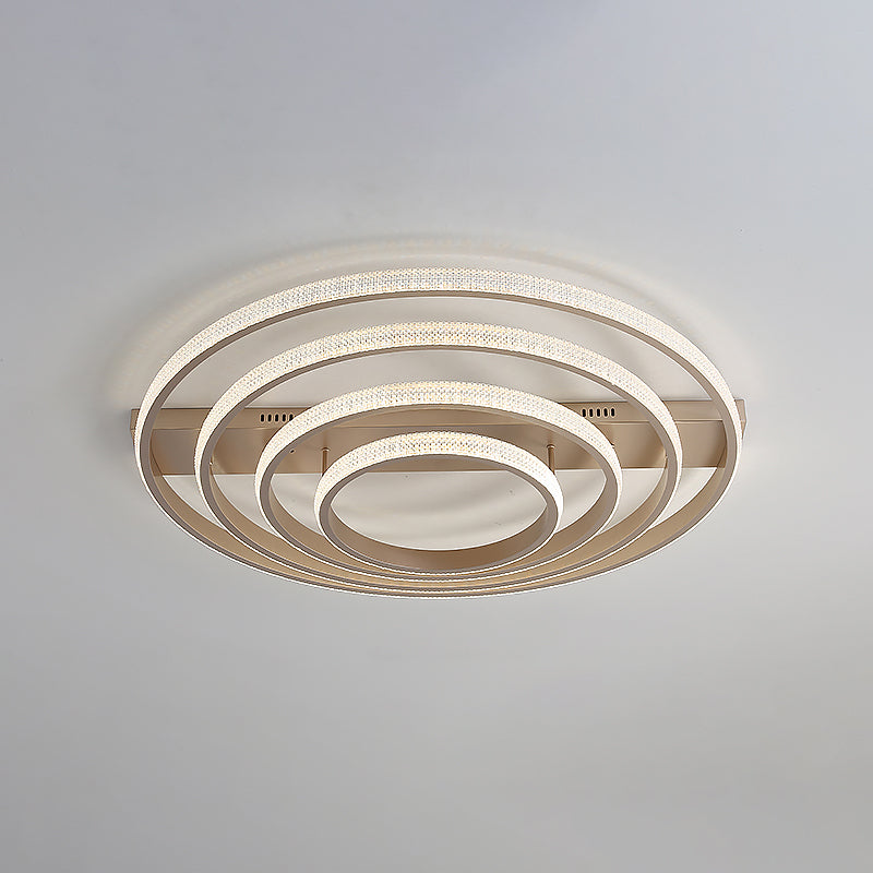 Modern Champagne Loop Flush Mount Led Ceiling Light / 41’ Round