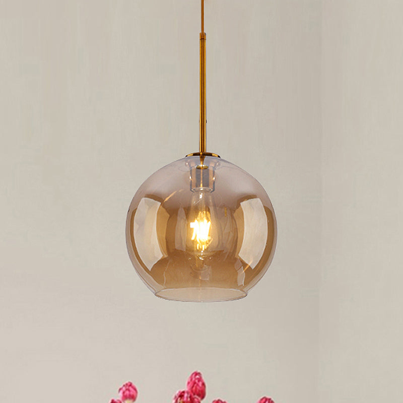 Modern Global Pendant Light With Clear/Amber Glass And Gold Finish Available In 3 Sizes Amber / 8’