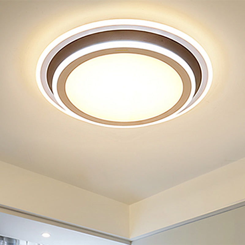 Simple Led Flush Ceiling Light Multi-Layer Acrylic 19.5/32 Wide Warm/White Light. Perfect For