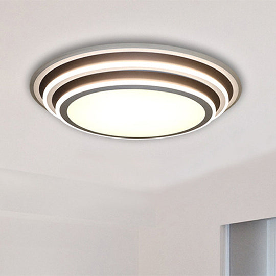 Simple Led Flush Ceiling Light Multi-Layer Acrylic 19.5’/32’ Wide Warm/White Light. Perfect For