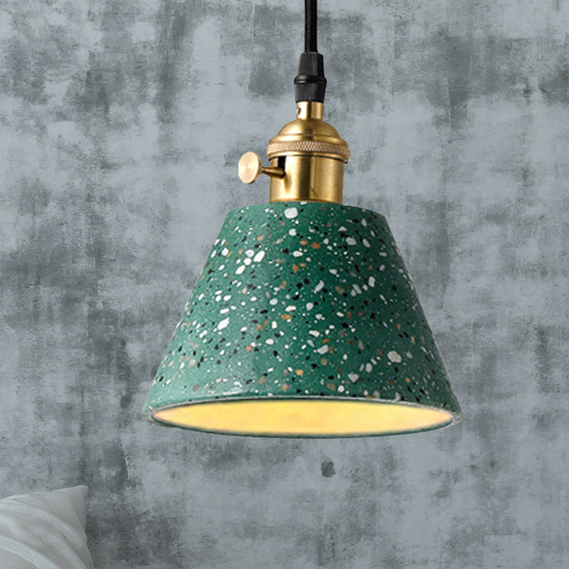 Vera - Nordic Style Black/Blue/Green Cone Concrete Pendant Lighting Green