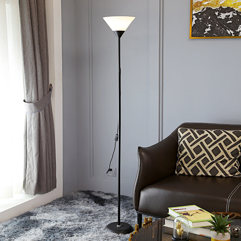 Country Living Room Acrylic Torchiere Floor Lamp With Flexible Arm