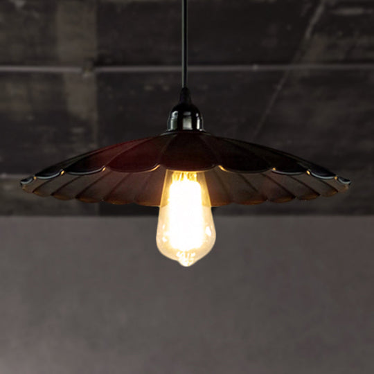 Antique Scalloped Pendant Lamp - 10’/12’ Dia Black’ Perfect For Your Kitchen