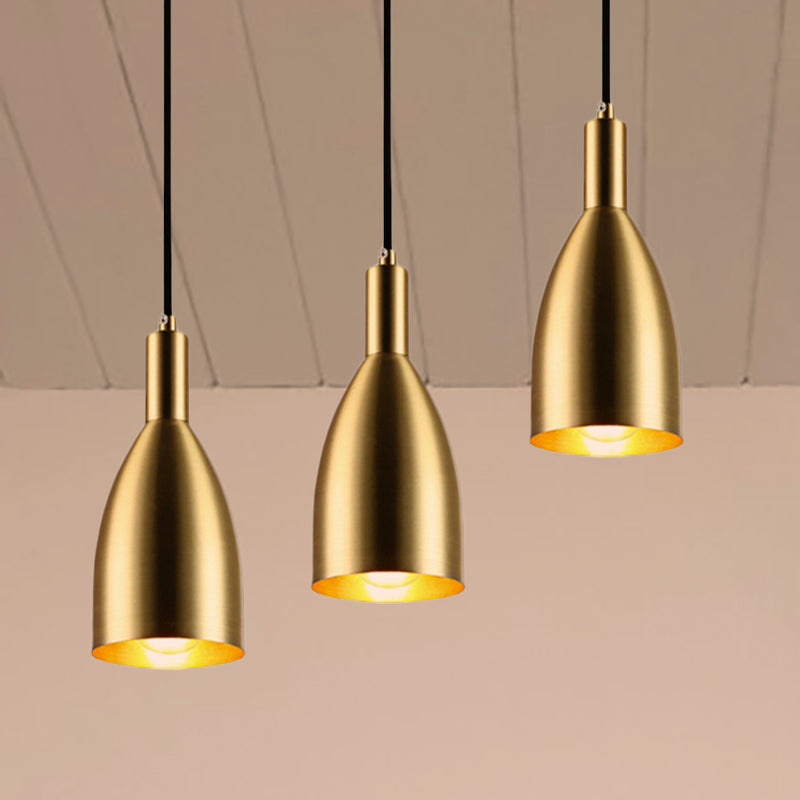 Bottle Pendant Light With Brass Finish - Retro And Stylish Metallic Lamp For Living Room