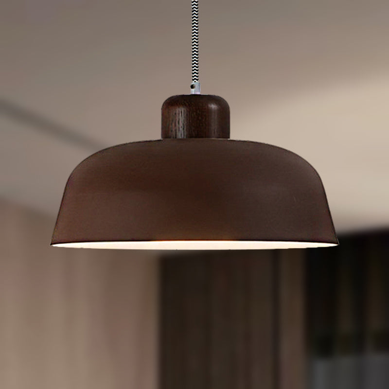 Vintage Style Metallic Pendant Lamp For Dining Table Ceiling With 12’/15’ W Bowl Shade 1 Light