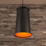 Vintage Style Pendant Light With Metallic Tapered Shade - 1 Bulb Suspension For Dining Room In