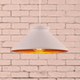 Vintage Style Pendant Light With Metallic Tapered Shade - 1 Bulb Suspension For Dining Room In