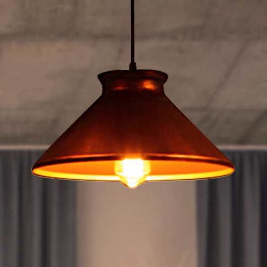 Vintage Style Pendant Light With Metal Shade | 1 Bulb Suspension Lighting For Dining Room In