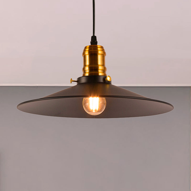 Metallic Cone Hanging Light - Industrial Style Pack Of 1/2/3 8.5’/10’ Wide Black Finish / 8.5’ 1