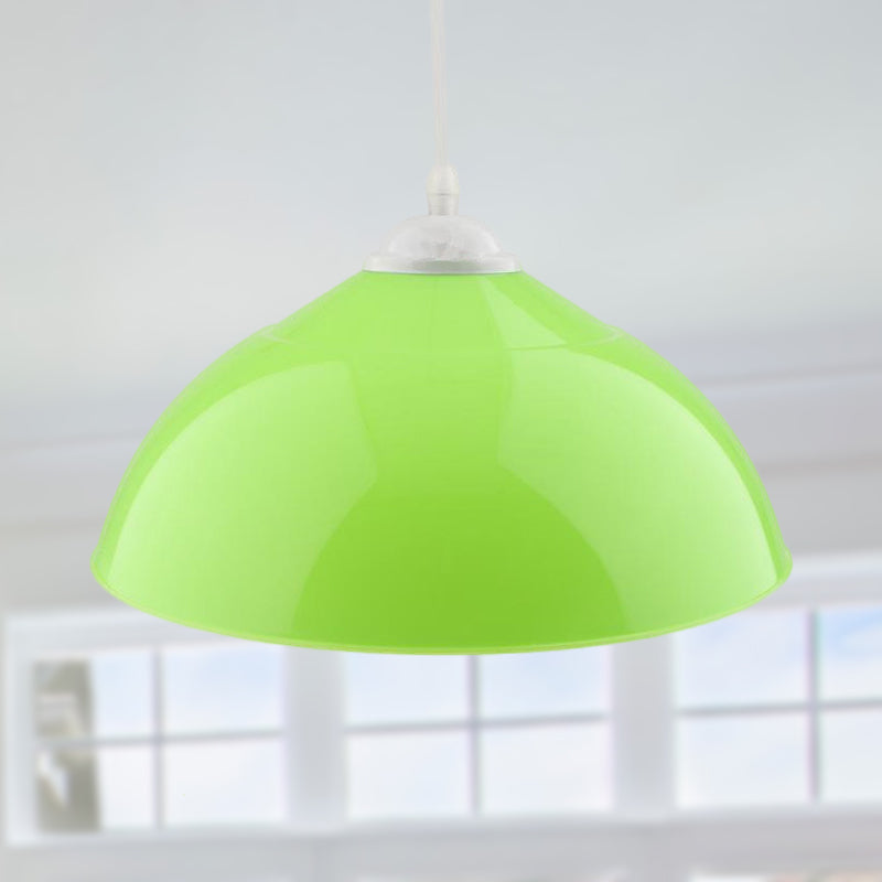 Modern Metallic Bowl Pendant Light - Polished Black/Grey Finish