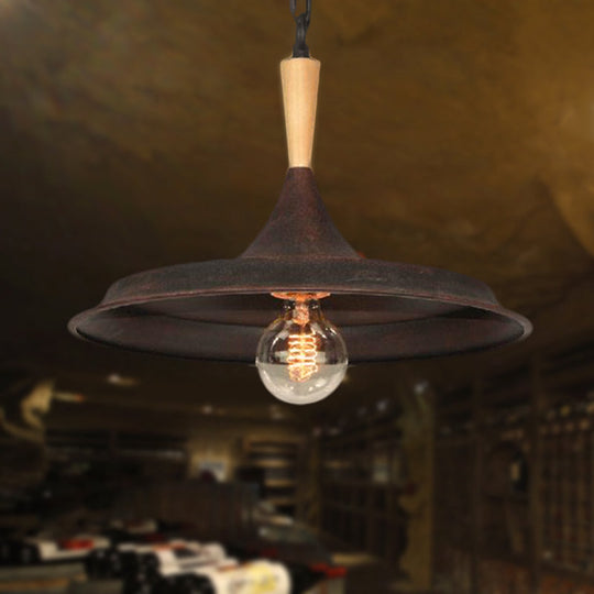 Vintage Rustic Pendant Lamp - Barn Shade Iron Lighting For Bar
