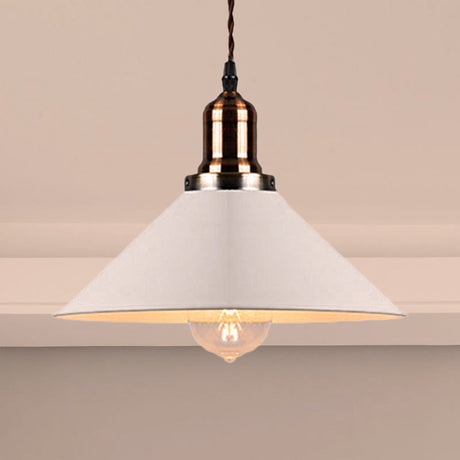 Stylish Metal Pendant Light With Cone/Saucer/Dome Shade - Loft Design In White Ideal For Restaurants