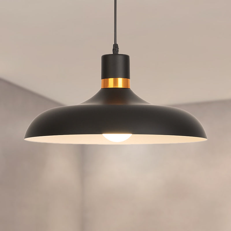 Bowl-Shaded Pendant Light: Aluminum Fixture For Contemporary Living Room Decor