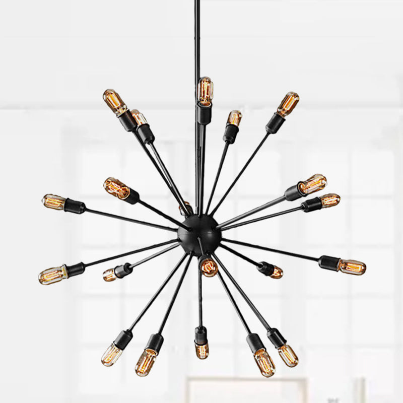 Retro Industrial Black Metal Chandelier Pendant - 9/12 Lights Dining Room Lighting 20 /
