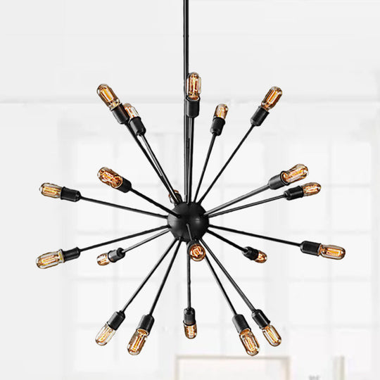 Retro Industrial Black Metal Chandelier Pendant - 9/12 Lights Dining Room Lighting 20 /