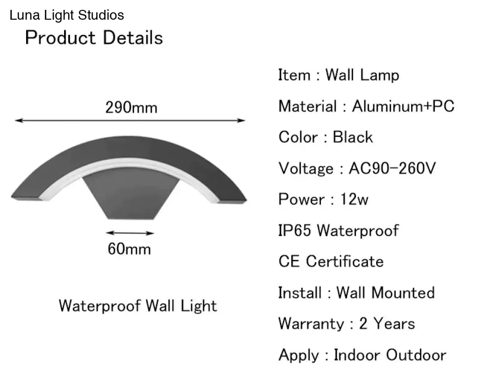 24W Led Outdoor Waterproof Walkway Front Door Garden Porch Wall Light Modern Indoor Corridor