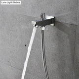 24x12 Inch 600x300mm Bluetooth Music LED Shower Head Panel Faucet Rain Mist Waterfall Column Thermostatic Mixer Valve