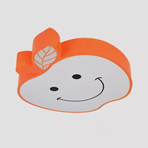 Darling Smiling Apple Ceiling Light For Childs Bedroom - Acrylic Metal Flush Mount