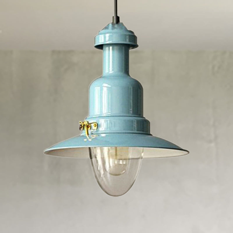 Blue And Yellow Metallic Pendant Ceiling Light For An Industrial Stylish Living Room Sky