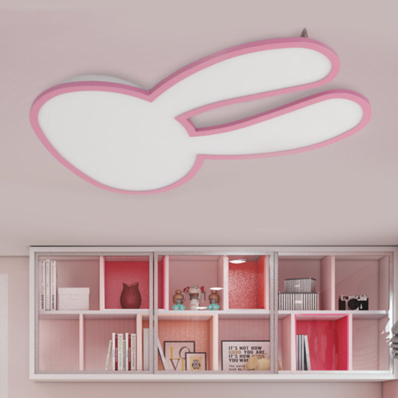 Bunny Ceiling Lamp For Baby Girl’s Room - Acrylic Led Mount Light With Eye-Care Technology