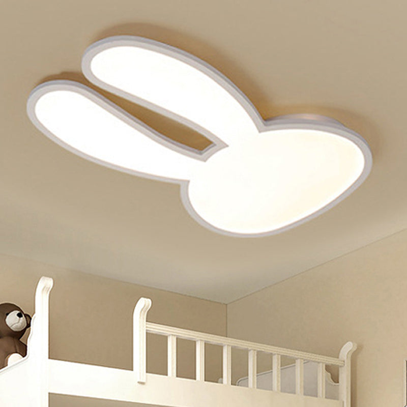 Bunny Ceiling Lamp For Baby Girl’s Room - Acrylic Led Mount Light With Eye-Care Technology