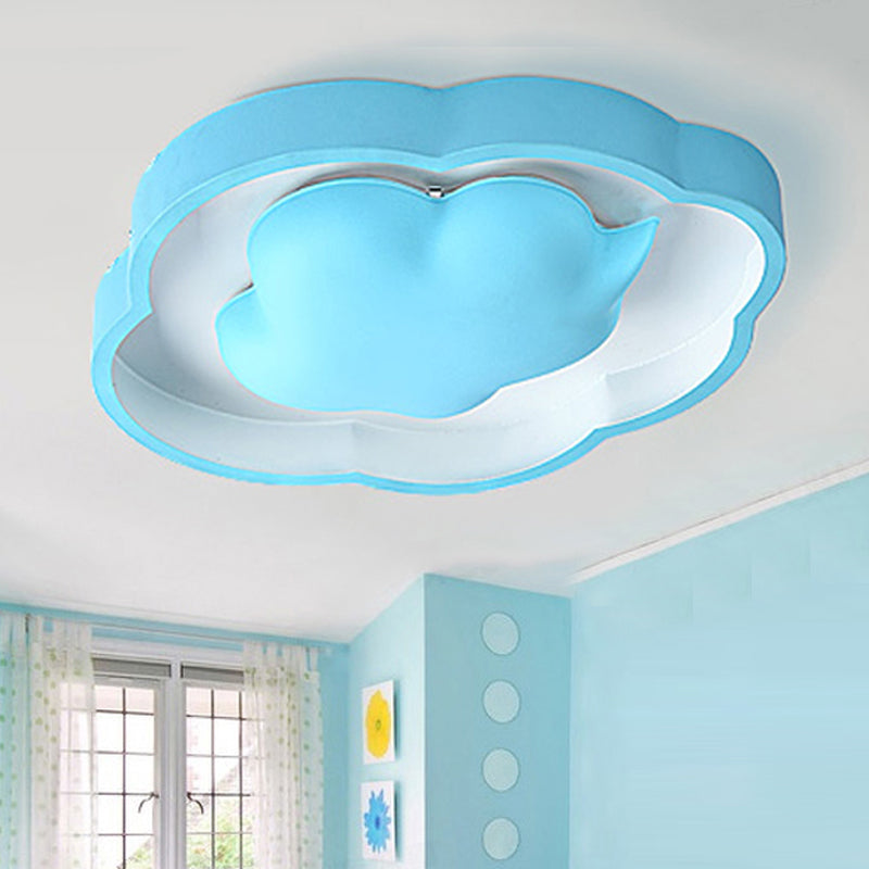 Modern Led Ceiling Fixture For Cloud - Inspired Children’s Bedroom Blue / White