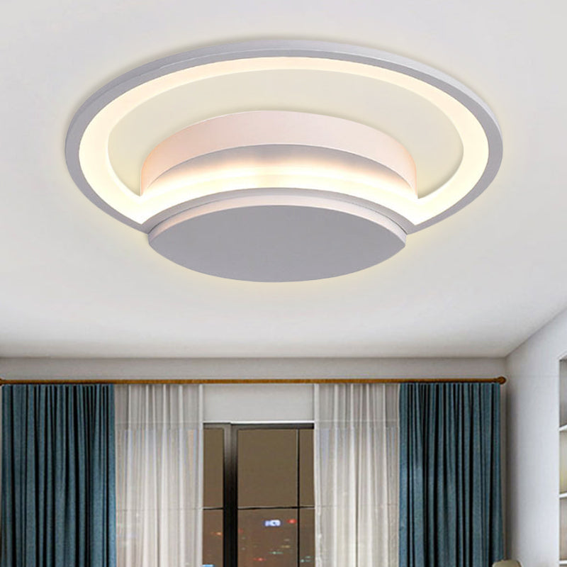 Contemporary Round Acrylic Flush Mount Ceiling Light For Living Room Décor White / 16’ Warm