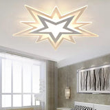 Kindergarten Star Ceiling Light – Modern White Flush Mount With Acrylic Finish