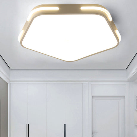 Simple Acrylic Pentagon Ceiling Light For Living Room Flush Mount White / 16