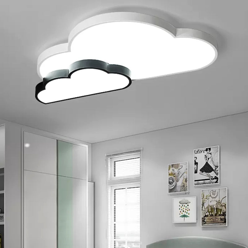 White Flush Mount Sky View Ceiling Lamp For Child Bedroom