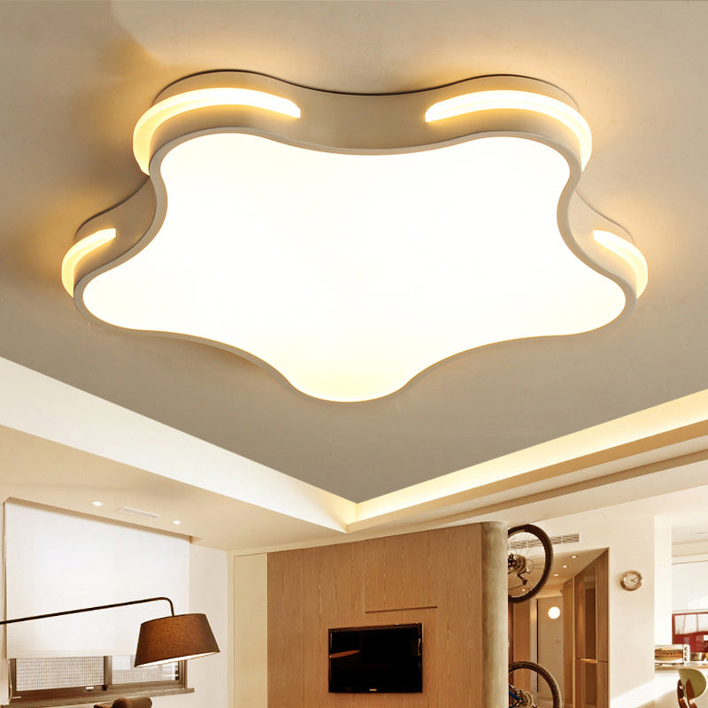 Modern White Star Led Ceiling Lamp For Boys’ Bedroom / B