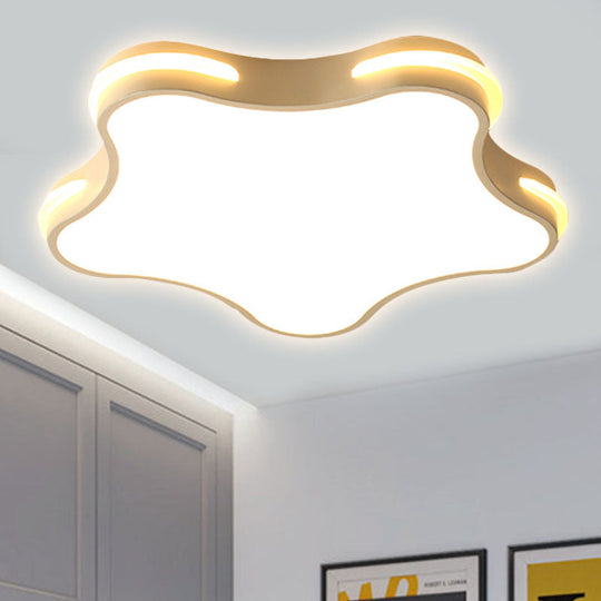 Modern White Star Led Ceiling Lamp For Boys Bedroom