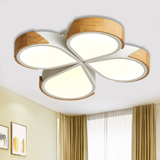 Modern White Flower Flush Mount Ceiling Light For Bedroom / 21’