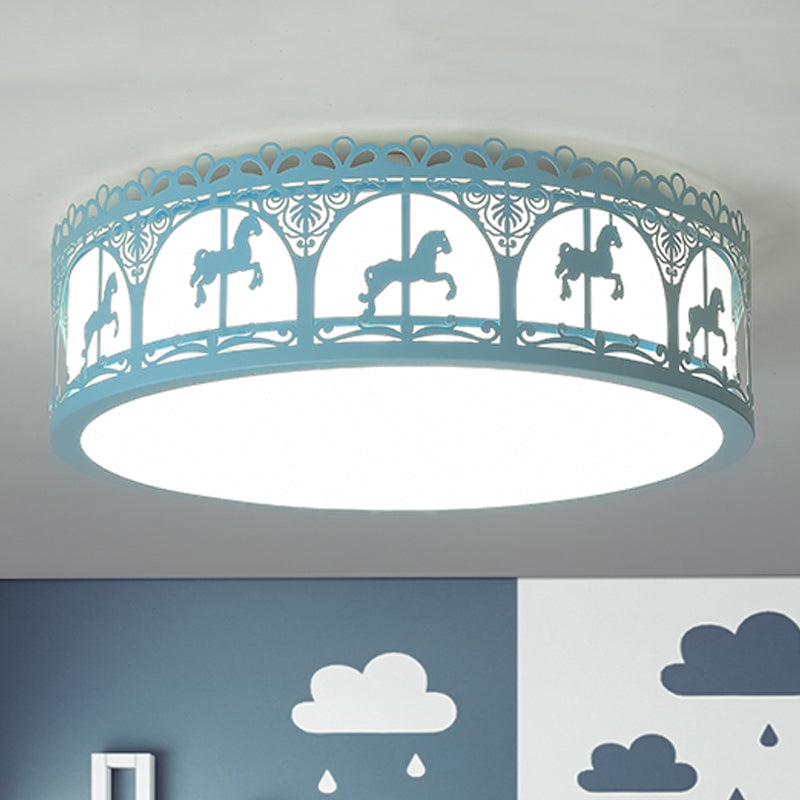 Modern Acrylic Flush Mount Ceiling Light: Perfect For Kid’s Bedroom Blue / 16.5’ White
